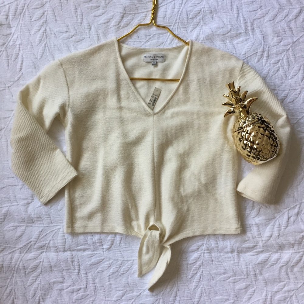 Madewell Texture & Thread Tie Front Top NWT